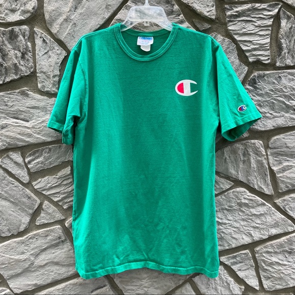Green Champion Short Sleeve Logo Shirt Large - Picture 1 of 5